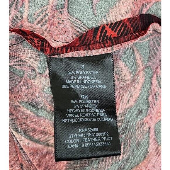 Norma Kamali Red Black Jersey Faux Wrap Dress Long Sleeve V-Neck Size Small - Picture 8 of 8